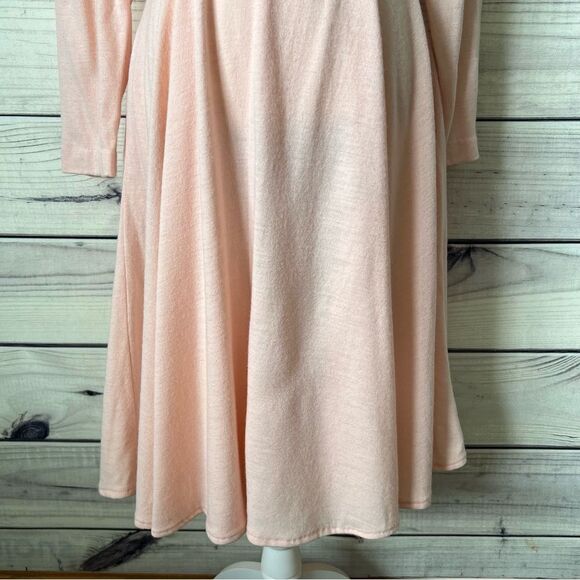 Vintage Clues Collections Blush Pink Belted Long Sleeve Flare Dress - Picture 6 of 12